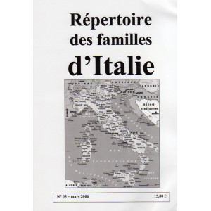 R&eacute;pertoire des famille &eacute;tudi&eacute;es L'Italie Tome 3