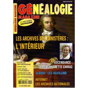 G&eacute;n&eacute;alogie Magazine n&deg; 225 - avril 2003