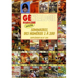 G&eacute;n&eacute;alogie Magazine Sommaires des num&eacute;ros 1 &agrave; 200
